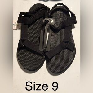 Time And True Black Sandals Size 9